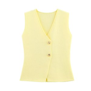 Chaleco de Punto Casual Multicolor de Moda para Mujer Europea y Americana - Product Image 4