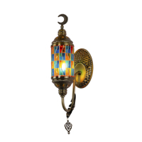 Style turc-bohème fait à la main mosaïque vitrail applique E26 Base fer corps maison décorer