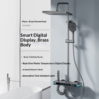 Ensemble de douche thermostatique carré en laiton avec affichage numérique LED haut de gamme et design lumineux, prix de gros