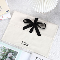 OEM Sac enveloppe en toile de coton biologique logo personnalisé sérigraphié vêtements livres cadeau pochette anti-poussière en coton avec nœud
