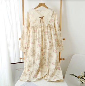 Gonna donna donna primavera <span class=keywords><strong>e</strong></span> autunno stampa <span class=keywords><strong>pigiama</strong></span> in <span class=keywords><strong>pizzo</strong></span> a maniche lunghe in <span class=keywords><strong>cotone</strong></span> - Product Image 6