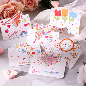 การ์ดอวยพรแบบมินิมอลลายเส้น ทำจากกระดาษแข็ง สำหรับเทศกาลฉีซี วันวาเลนไทน์ ร้านเบเกอรี่ ร้าน<span class=keywords><strong>ดอกไม้</strong></span> การ์ดวันเกิด การ์ดขอบคุณ - Product Image 2