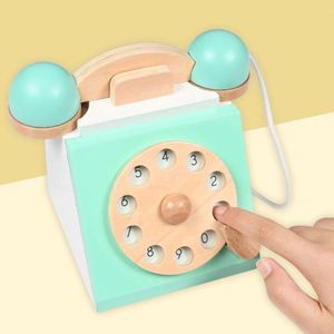 Juguete Interactivo para Niños, Teléfono de Madera Clásico Antiguo Realista, Juego de Imitación, Ayuda Didáctica para Niños - Product Image 3