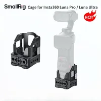Support pliable à deux griffes intégré pour cage en alliage d'aluminium Insta360 Luna Pro / Luna Ultra avec trous de fixation 1/4"-20 et griffe porte-accessoire