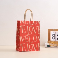 Caja de impresión de stock personalizado Venta caliente barato mango plano Día de San Valentín amor corazón Kraft regalo bolsas de papel