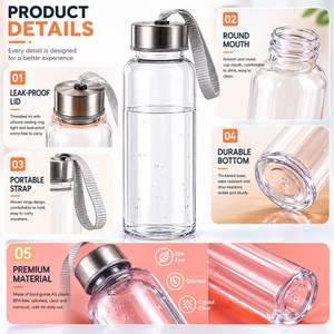 Botella de Agua Fría de Plástico AS Personalizada, Libre de BPA, Regalos Promocionales para Actividades Empresariales, Botella Deportiva Transparente Portátil con Tapa - Product Image 4
