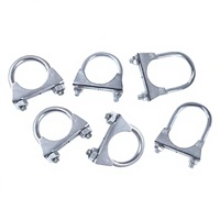 Collier de serrage en U pour tuyau d'échappement flexible auto, en acier inoxydable 201 et acier galvanisé, pour bande étroite, de 1,5 à 12 pouces, pour système de silencieux