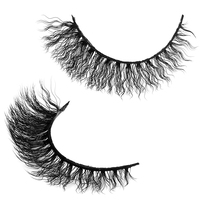 Faux cils en gros sous marque privée, fournisseur de cils 3D en vison synthétique, 10 paires de cils en bande effet œil de chat, véganes