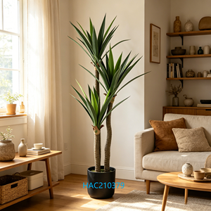 Arbre artificiel Yucca de 1,5 m de haut, plante artificielle Agave à 3 têtes en sisal dans un pot en ciment, grande plante tropicale pour la décoration intérieure de chambre - Product Image 2
