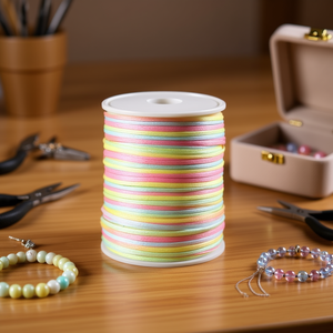 Cordoncino Ilan Rattail 1,5 mm 50 m tinto in pastello per la creazione di gioielli - Product Image 2