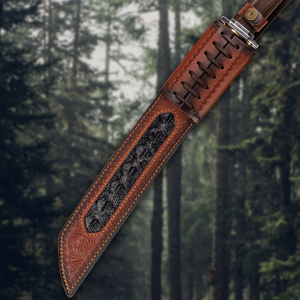 Couteau de survie samouraï personnalisable en acier inoxydable, lame non réglable, thème dragon, manche en bois, chasse, bricolage, usage industriel, OEM - Product Image 3