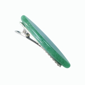 Barrettes à cheveux en jade aventurine verte pour femmes, type alligator - Product Image 5