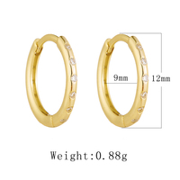 Mlluki Joyería al por Mayor, Plata de Ley 925, Chapado en Oro de 14K, Serie Mini, Pequeños Aros Huggies con Circonitas Cúbicas