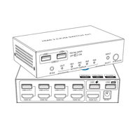 Commutateur KVM HD-MI 8K @ 60Hz 4X1 avec prise en charge USB USB3.0 KVM 3 ports 4K120Hz 4:4:4 et commutateur Hotkey HDR 4 en 1 sortie