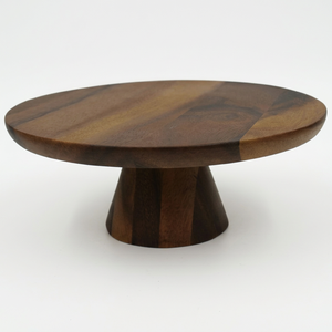Soporte decorativo para pasteles, base redonda de madera, plato giratorio hecho a mano para servir repostería - Product Image 1
