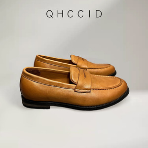Mocassins italiens en cuir faits à la main pour hommes, style britannique, talon bas, chaussures décontractées respirantes - Product Image 4