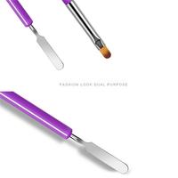 Kit de Manucure Professionnel de Luxe 2-en-1 Double Embout pour Gel Ongles, Pinceaux en Acier Inoxydable et Nylon, Outils de Salon de Beauté Ovales – Vente en Gros