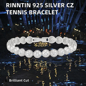 Bracelet tennis délicat pour femme en argent sterling 925 avec 3 mm - Product Image 2