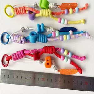 Fashionable Phone Lanyard Colorful Alphabet Letter Acrylic Bead Keychain Handwoven Nylon Rope <b>Bag</b> <b>Charms</b> - Product Image 2