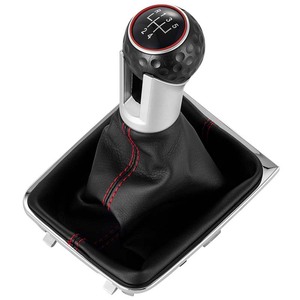 Poignée de levier de vitesse manuelle pour Volkswagen Golf 7 GTI, en plastique, noir avec surpiqûres rouges - Product Image 5