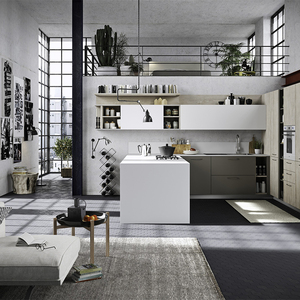 Juego de Muebles de Cocina Modernos de Lujo con Acabado Melamina y Diseño Personalizado, con Grifo y <span class=keywords><strong>Bisagras</strong></span>, para Uso en Centros Comerciales - Product Image 4