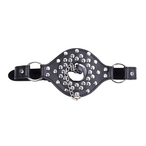 Ограничительные ремни для БДСМ-игр, уздечка для рта с накладкой, черный/синий, Yamamoto - Product Image 3
