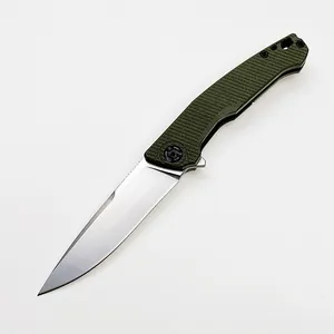 Custom Portable G10 Handle Drop Point 440C Outdoor EDC Tactical Pocket Knife Folding with Frame Lock