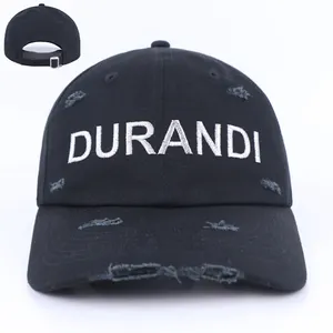 Gorra de béisbol desgastada bordada 3D con sombrero de hombre de 6 paneles vintage deportiva más popular personalizada