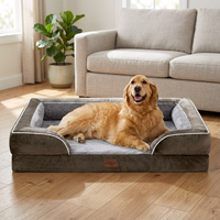 Fabricant de lits pour chiens sur mesure, canapé orthopédique pour animaux de compagnie en velours sculpté, imperméable, vente en gros, lit en éponge à haute densité 28D 35D, OEM