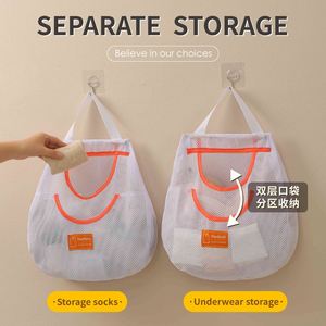Wall Mount Hanging Storage Mesh Bags <b>Wardrobe</b> Hanging Organizing Bag - Product Image 2
