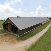 Casa Prefabricada Moderna para Ganado con Estructura de Acero Galvanizado en Caliente, Tamaño Personalizado para Granjas Ganaderas, Sin Columnas, Resistente al Viento/Nieve