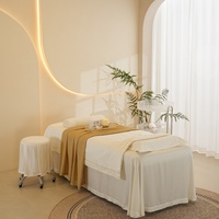 Parure de lit de massage de haute qualité 4 pièces pour spa facial, drap de lit, couvre-lit, housse de couette pour sauna, kaki