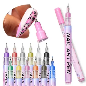 Nail Art Drawing Graffiti Pen Gel Pencil Plastic Waterproof Painting Liner Brush Marker Gel Nail Polish Pen
