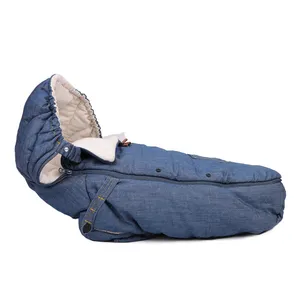 Denim design organic baby sleeping bag footmuff for newborn infant