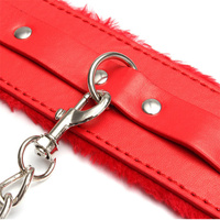 Menottes de Contrainte Bondage en Cuir PU et Peluche, Jouets Érotiques Adultes pour Jeux BDSM Fetish