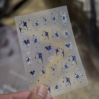 Autocollants pour ongles en cristal 5D TSZS Halloween Spider, autocollants adhésifs en forme d'araignée, d'écailles de coquille, de cœurs, d'étoiles, de strass rouges et bleus, décorations gothiques pour ongles.