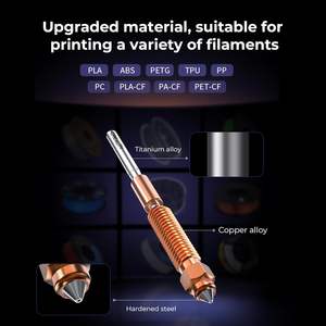 Kit de buses à changement rapide Creality Unicorn 0,4 mm 0,6 mm 0,8 mm, buses en cuivre à pointe en acier pour imprimante 3D - Product Image 5