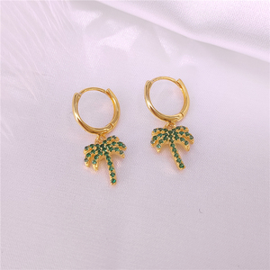 CANNER Boucles d'oreilles clous tendance en argent sterling plaqué or avec zircon pour femmes et hommes, design fruit pour mariage et tenue décontractée estivale - Product Image 4