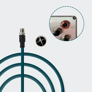 Conector macho M12 X Code para cabo de rede RJ45 IP67 cabo de remendo à prova d'água para conectividade Ethernet industrial