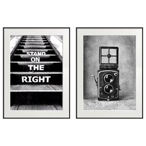 Tableau mural encadré noir et blanc : Impression rétro de <span class=keywords><strong>photographie</strong></span> de célébrités avec appareil photo pour la <span class=keywords><strong>d</strong></span>écoration intérieure contemporaine - Product Image 5