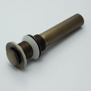 Desagüe de Lavabo Cilíndrico de 80mm con Rosca, Estilo Europeo, Acabado Cobre Antiguo Cepillado, Anticorrosión - Product Image 1