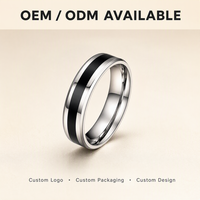 Edelstahl-Öltropfenring mit Anpassbarer Innengravur, Schlichter Vielseitiger Business-Chic Schmuck Großhandel für Herren