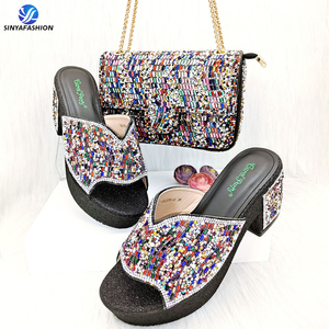 Conjunto de bolsa italianos de <span class=keywords><strong>zapatos</strong></span> de tacón alto Hermoso zapato de material Pu para combinar con el conjunto de bolsa de <span class=keywords><strong>zapatos</strong></span> cómodos conjunto de bolsa - Product Image 5
