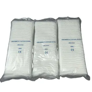 Zig-zag-lana médica Natural, algodón absorbente, sin línea de corte, 100g