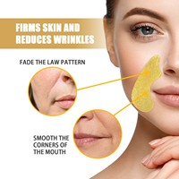 Masque Gel Hydratant Raffermissant Anti-rides pour le Visage, Atténue les Rides du Contour de la Bouche, Patch Anti-rides Nasogéniennes à l'Or 24K pour Peaux Mixtes Sèches