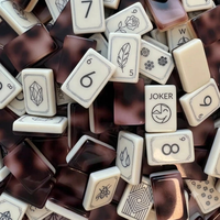 Jeu de Mahjong Américain Personnalisé avec Motif Gravé sur Plaque Acrylique, Style Art Déco, pour Table, Fête Familiale, Loisirs, Souvenir, Cadeau