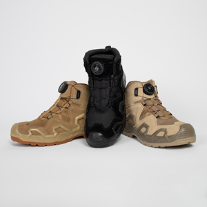 <span class=keywords><strong>Zapatos</strong></span> de Senderismo Tácticos, Duraderos y Cómodos, con Suela de Goma y Cuero, Diseño Transpirable, Personalizables OEM, Color Negro/Caqui, para Exteriores - Product Image 4