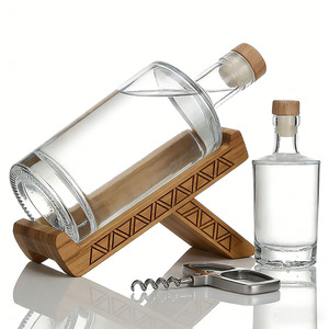 Botellas de Vidrio Transparente con Rayas Verticales de 100ml-750ml, Tapa de Rosca, para <span class=keywords><strong>Vodka</strong></span>/Whisky/Tequila/Ron, Envases para Licores, Venta al Por Mayor Directa de Fábrica - Product Image 3