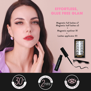 Pestañas Magnéticas Reutilizables SJ, 25 Usos, Aspecto Natural Suave, Kit Sintético con Delineador Magnético, Grosor de 0.07/0.10mm, Tamaño de Viaje - Product Image 2