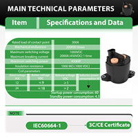 Relais miniature haute puissance haute tension DC LVMA LME85V-300M |   Contacteur scellé 1000VDC 300A 1NC pour véhicules électriques et stockage d'énergie